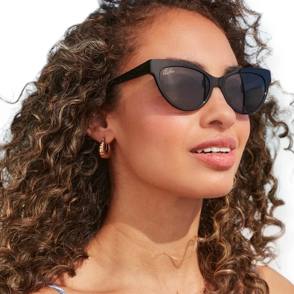 DIFF Patricia Nash Sunglasses Kelly Black Frame Grey Lens Cateye Retro NWT